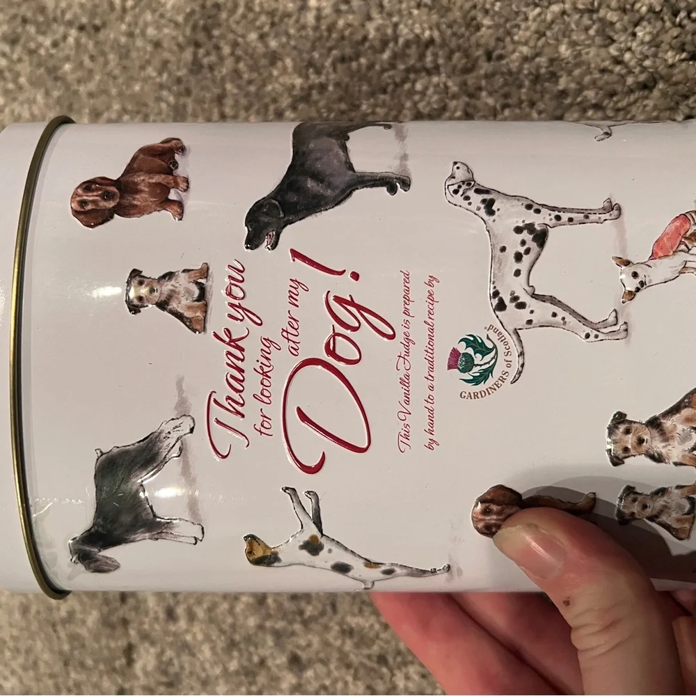 Dog Treat Tin with Dog Illustrations